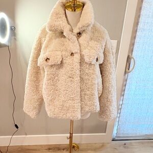 Zara Cream Teddy Jacket